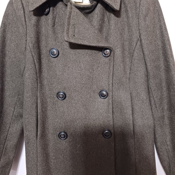 J Crew PS Wool double breasted Pea Coat Womens Button Pockets Slit in back Lined - Picture 2 of 5